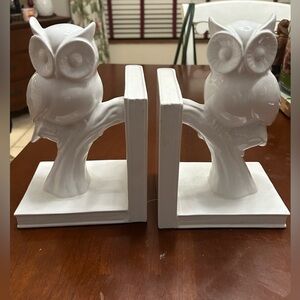 Owl Bookends white gloss ceramic
